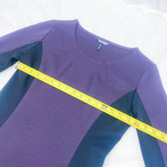Women's Daisy Fuentes Knit Sweater Dress Deep Purple Black Small - Picture 4 of 10